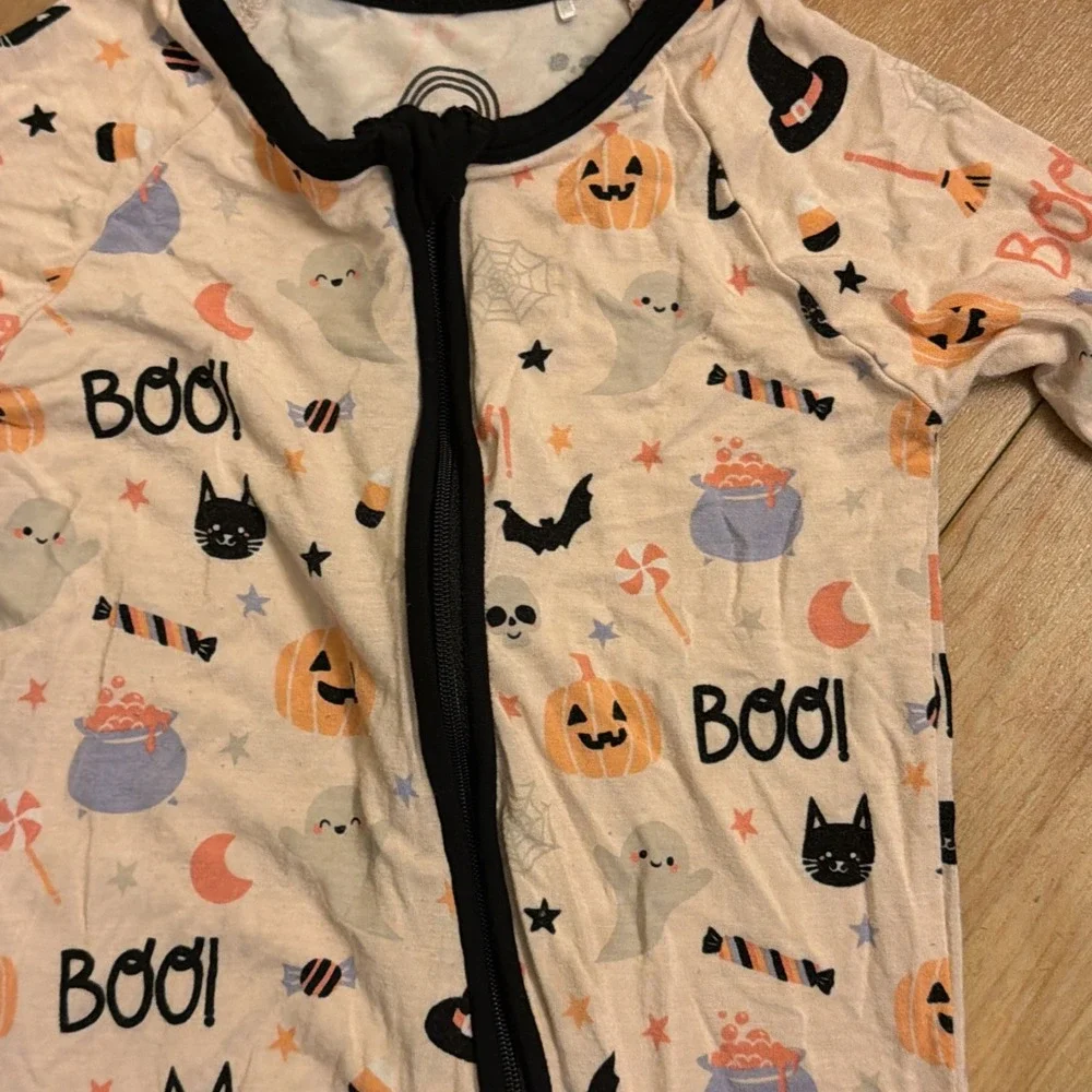 Emerson Baby Girls 12-18 Months Halloween BOO Bamboo Footed Sleeper Pajamas EUC